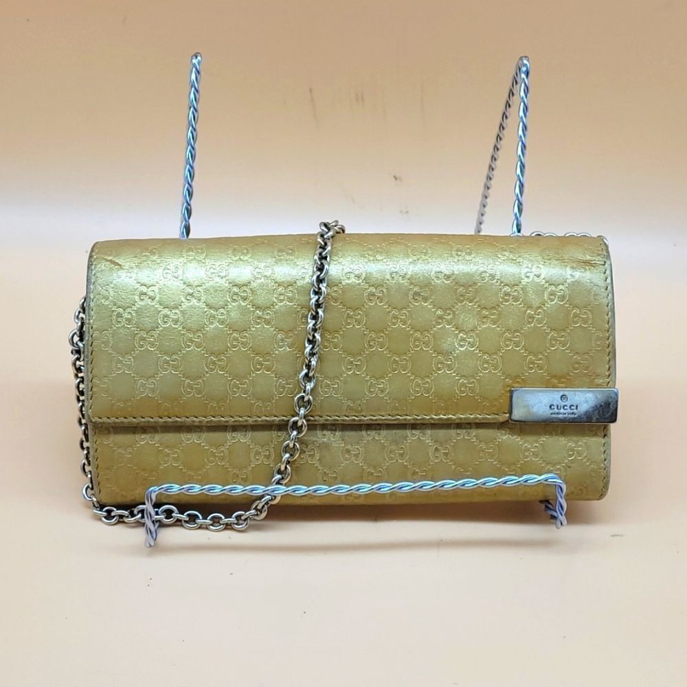 Authentic Gucci GG Monogram Wallet on Chain